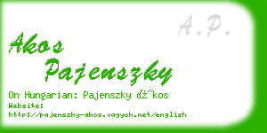 akos pajenszky business card